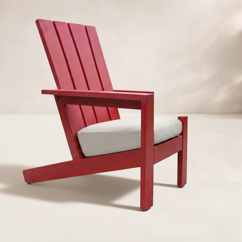 Rhys Red Aluminum Adirondack With Sunbrella Cushion, Red