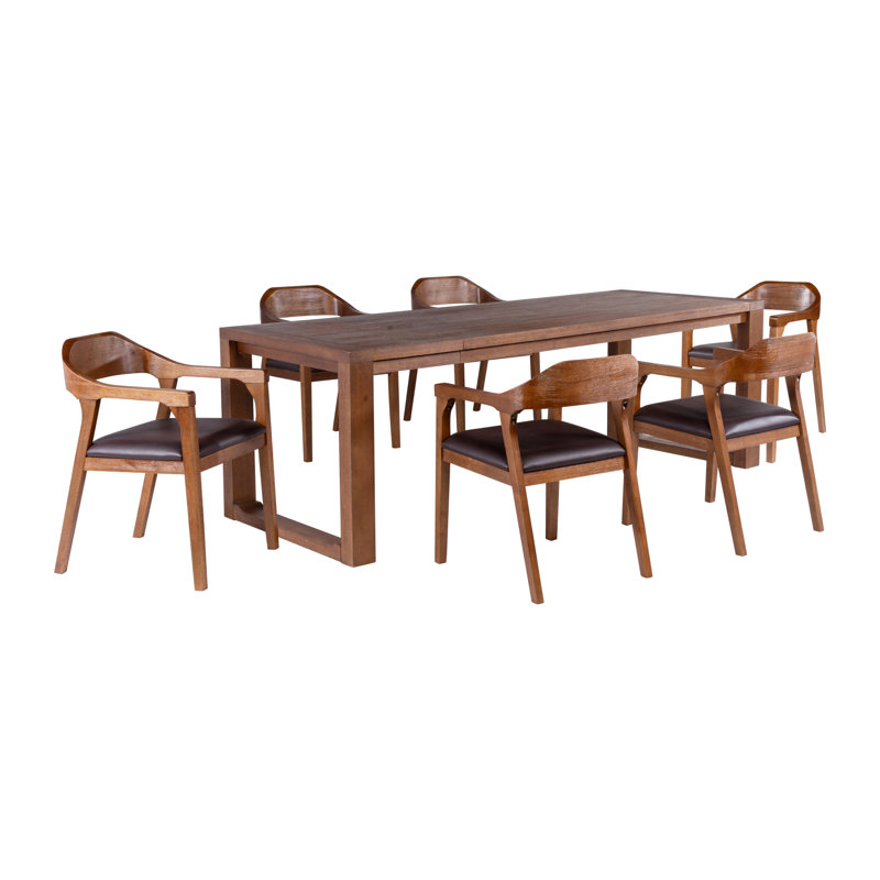 Aybri 6 - Person Solid Wood Top Four Leg Dining Set