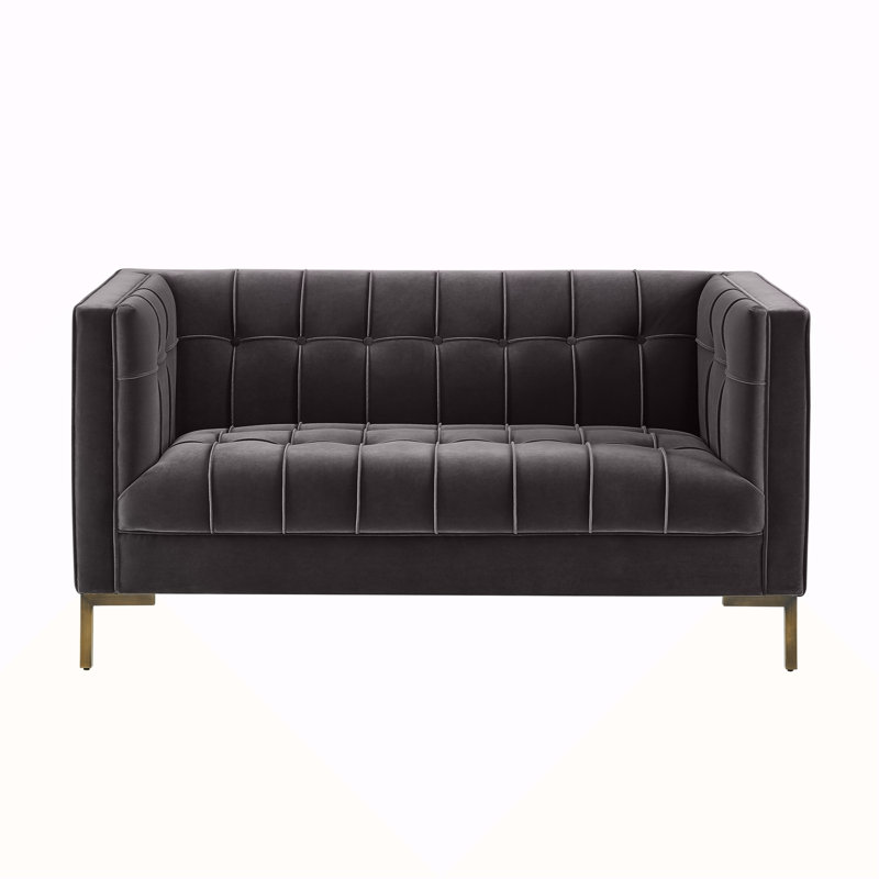 Causeuse en velours Isaac - gris