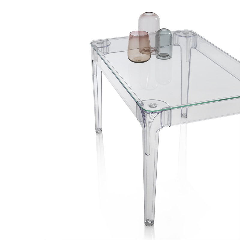 Mus Glass Top Dining Table, Clear