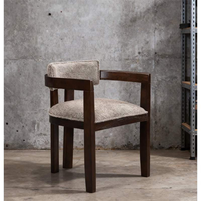 Chaises de salle à manger élégantes, Gris, Marron clair