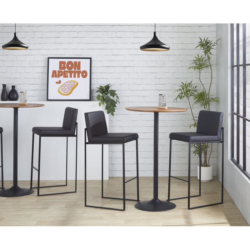 Tabouret de bar et de comptoir Brieon, Noir / Noir, Tabouret de bar (siège d'une hauteur de 30 po)