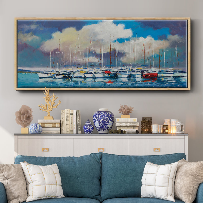 Abstract Port- Framed Canvas, 20" H x 50" W