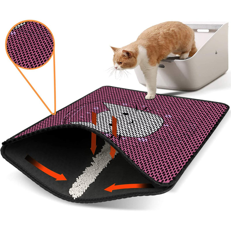 Premium Cat Litter Mat, 18 x 24 inches | 50% PVC / 50% Polyester, Machine Washable & Vacuum Friendly | Durable, Easy-Clean Design for Pet Owners | Protect Your Floors from Litter Messes
