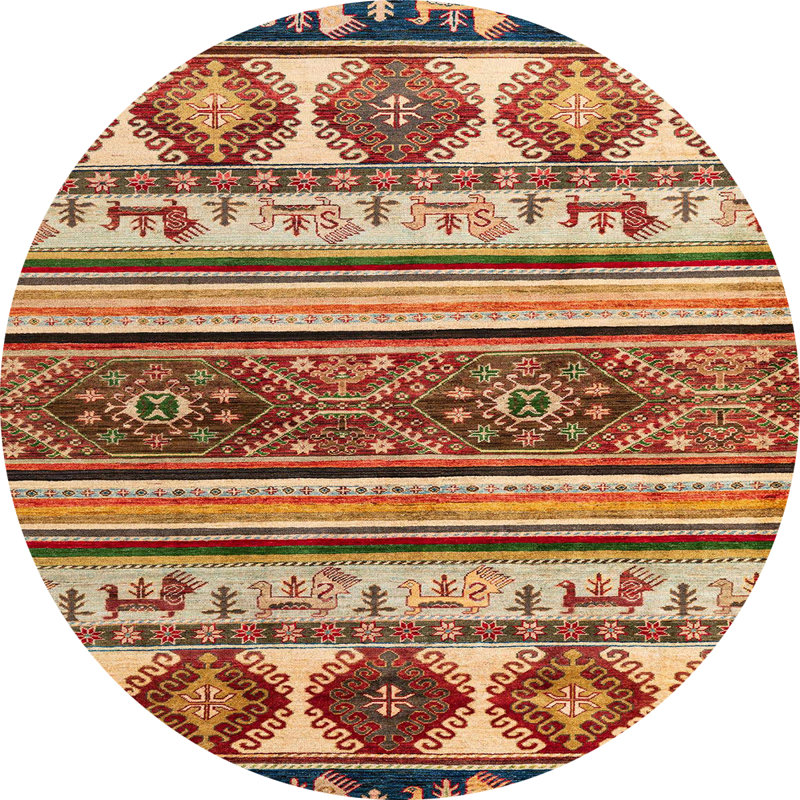 Abstract Indoor Rug, Round 7'
