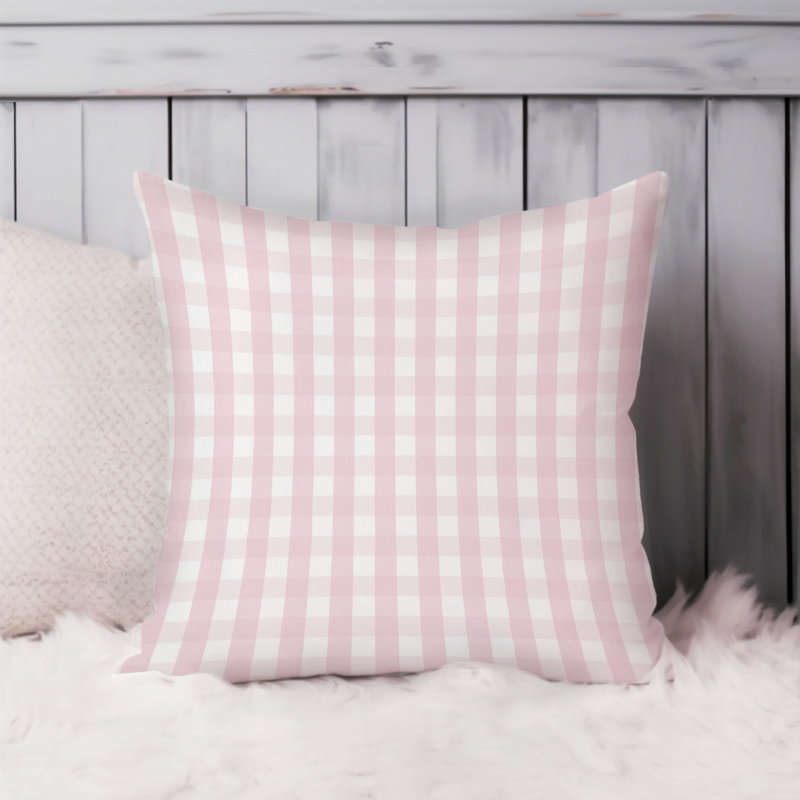 Abstract Light Pink Plaid Pattern Patterns Modern, 18" H x 18" W