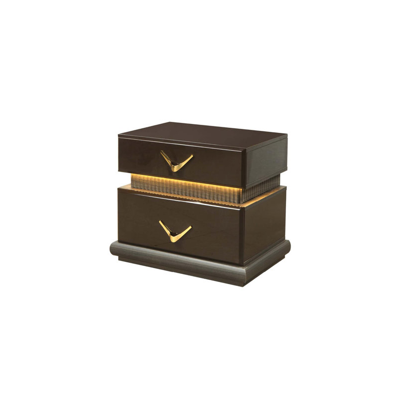 Table de chevet 2 tiroirs de style moderne en bois