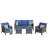 Tojuana Patio Set Rattan Outdoor Furniture Set with Cushions