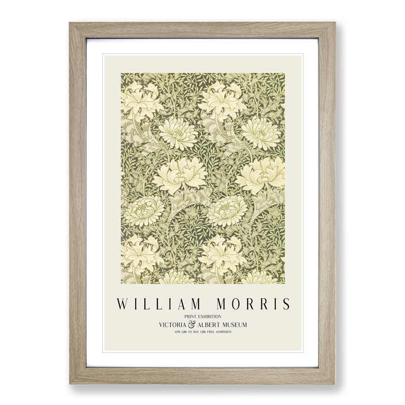 Chrysanthemum by William Morris - Framed Print, Oak, 48cm H x 36cm W x 2cm D