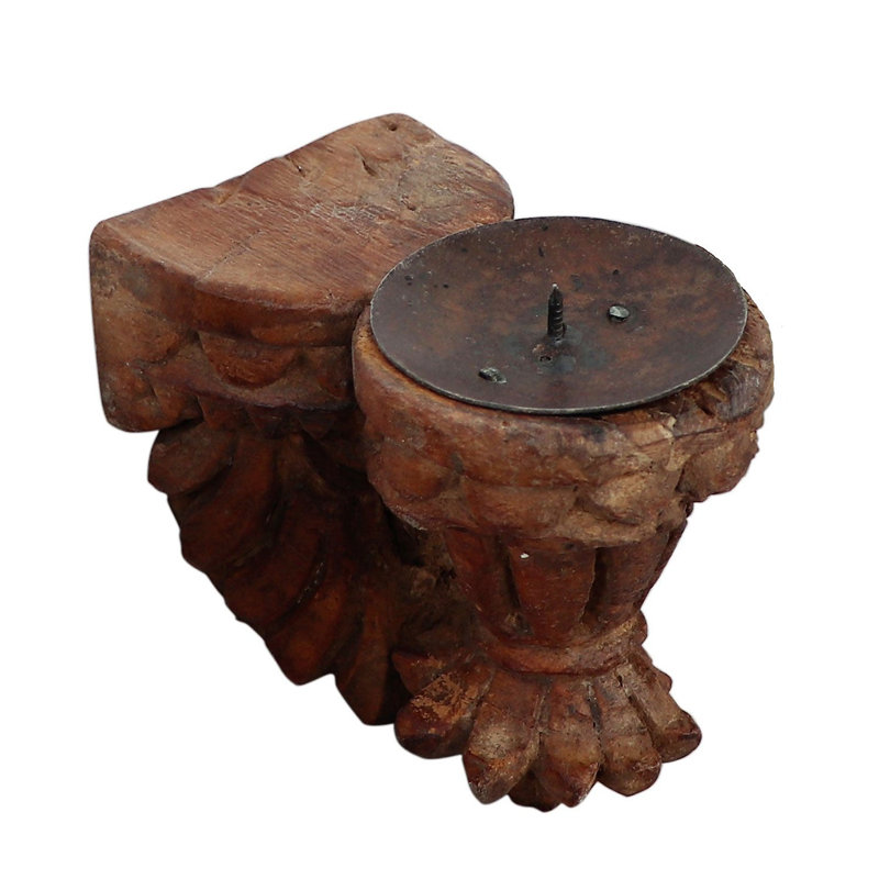 5'' H Solid Wood Candlestick