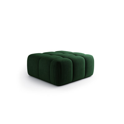 Sofia Luxe Silver Velvet Ottoman – Sculptural Modern Footstool for Modular Seating