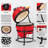 13 In. Kamado Ceramic Charcoal Grill In Red With Grill Stand