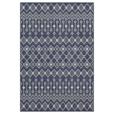 Blue 5 Ft. 3 In. X 7 Ft. 3 In. Indoor/Outdoor Area Rug