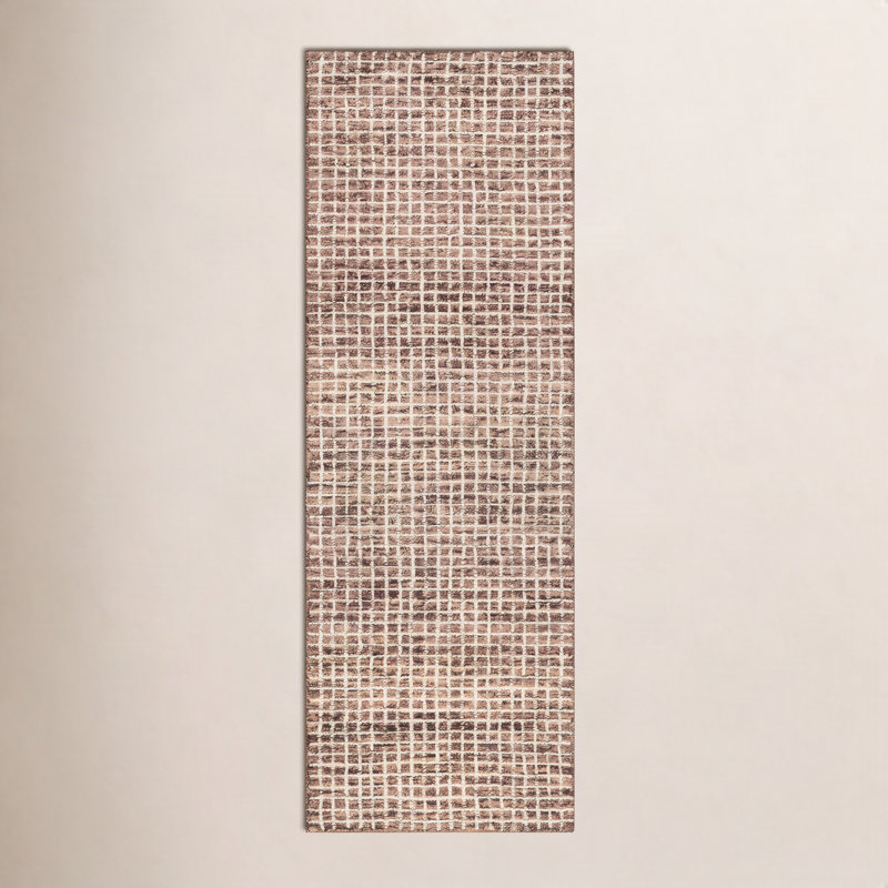 Tapis brun en laine Winfield Katasha, Tapis de couloir 2 pi 6 po x 8 pi