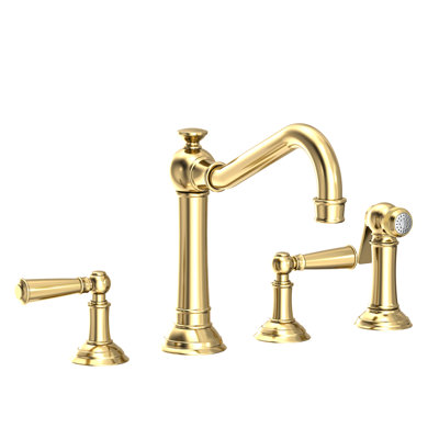 Jacobean Double Handle Kitchen Faucet with Side Spray