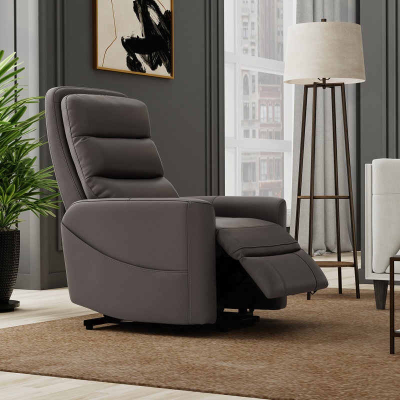 Fauteuil relevable en similicuir gris Bentley, Faux cuir gris