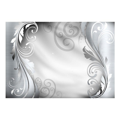 Glam Wallpaper Wall Mural - Silver Ornament