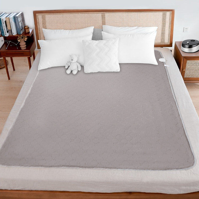 Protège-matelas chauffant en polyester Warmer King, Argent, Lit simple
