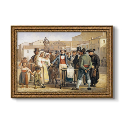 Un Charlatan vendant du noir à la place Barberini à Rome, v. 1840-1849-Wilhelm Marstrand-Toile encadrée sur mesure