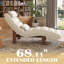 Chaise longue rembourrée en similicuir avec appui-tête et coussin lombaire-887868989