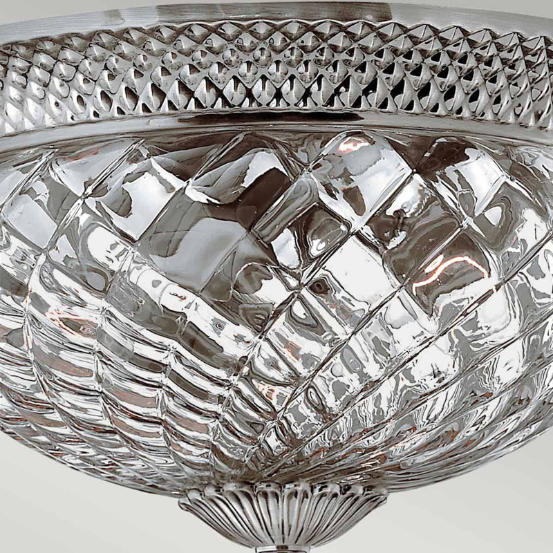 Bellville Glass Flush Mount, Antique Nickel, 22.2cm H x 40.6cm W