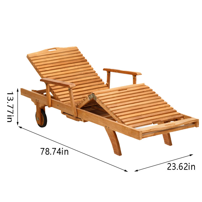 Chaise longue en teck de qualité supérieure