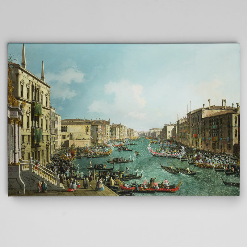 «Regatta on Grand Canal» par Canaletto - impression sur toile, H 24 po x l 36 po x P 1,5 po