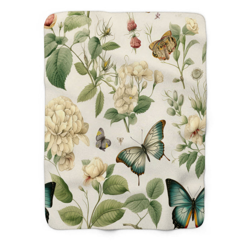 Couverture Butterfly Garden Bliss - 1 pièce, Lit simple