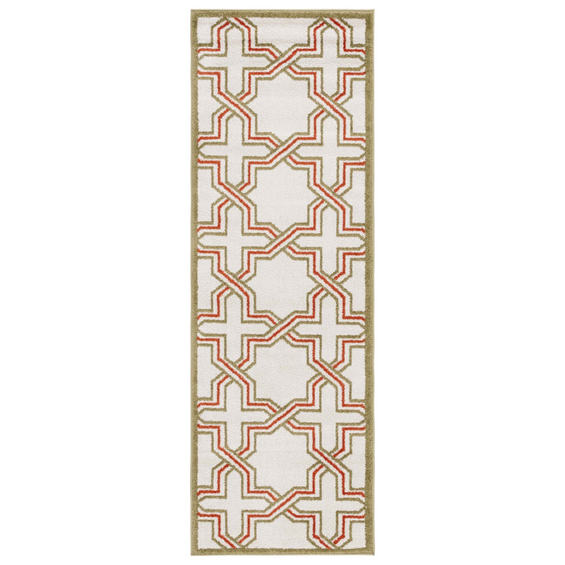 Tapis géométrique Thornbury Performance, Tapis de couloir 2 pi 3 po x 7 pi