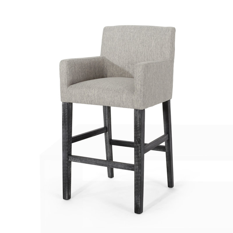 Tabourets de comptoir rembourrés de 30,5 po, Gris clair / gris, 1