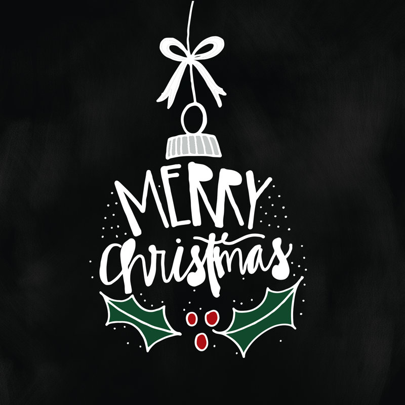 Merry Christmas Ornement - Wrapped Canvas Print, 122cm H x 122cm W x 3.8cm D