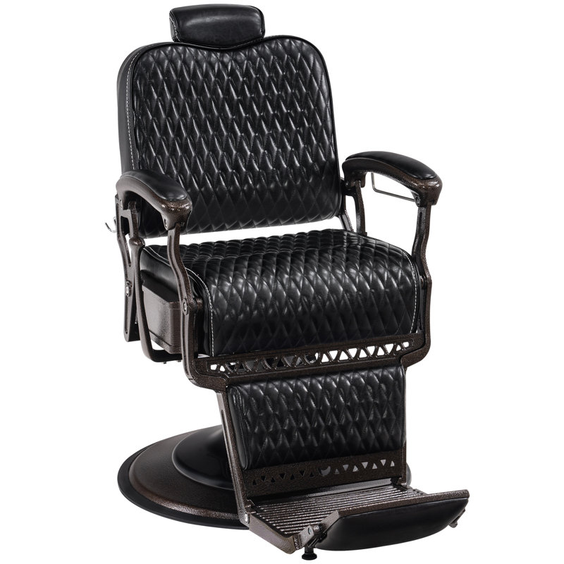 Fauteuil inclinable de salon de coiffure 25 po, Similicuir noir