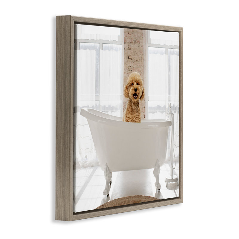 Cadre flottant Happy Puppy, par CAD Designs, Cadre flottant orme Montalcino, H 18 po x l 18 po