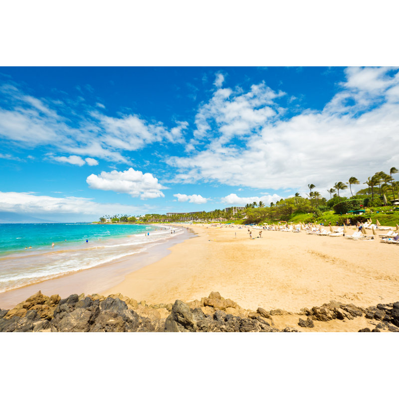 Wailea Beach 1 Piece Wrapped Canvas Wall Art, 61cm H x 91cm W x 3.8cm D