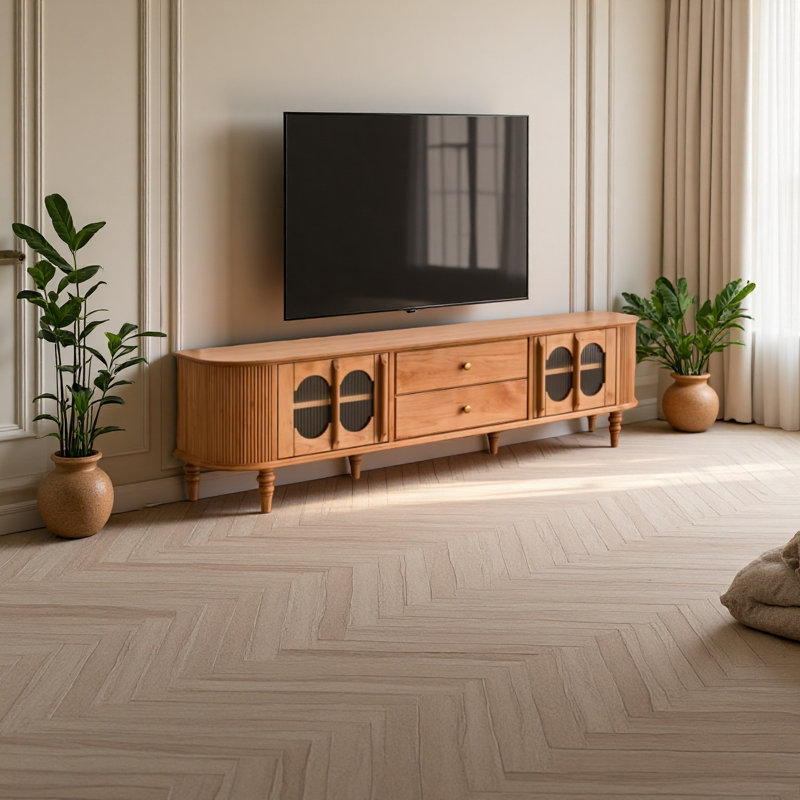 Meuble télé en chêne couleur noyer, H 19,68 po x L 78,74 po x l 15,74 po