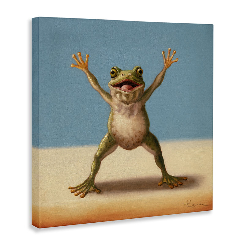 Motif de grenouille, toile par Lucia Heffernan, H 36 po x l 36 po