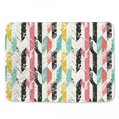 Chevron Bath Mat Pattern Bathroom Decor Contemporary