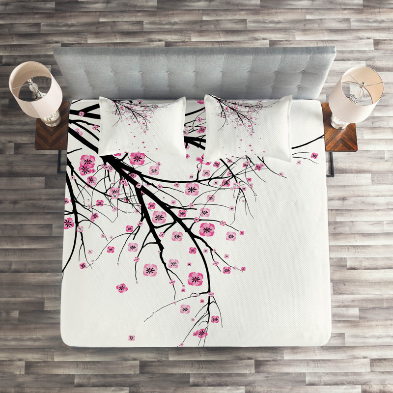 Eclectic Polyester Floral Coverlet, King Bedspread + 2 Shams