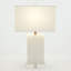 Alabaster Rectangular Table Lamp-Brass
