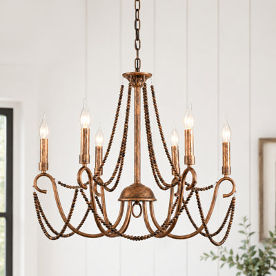 Lustre classique / traditionnel à 6 lumières à intensité variable