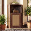 Meuble de salle de bain de coin de 80 cm avec portes en rotin et tablette réglable, meuble de rangement autoportant en bois avec dispositifs antibasculement, gain de place pour les salles de bain et les petits espaces-130447100