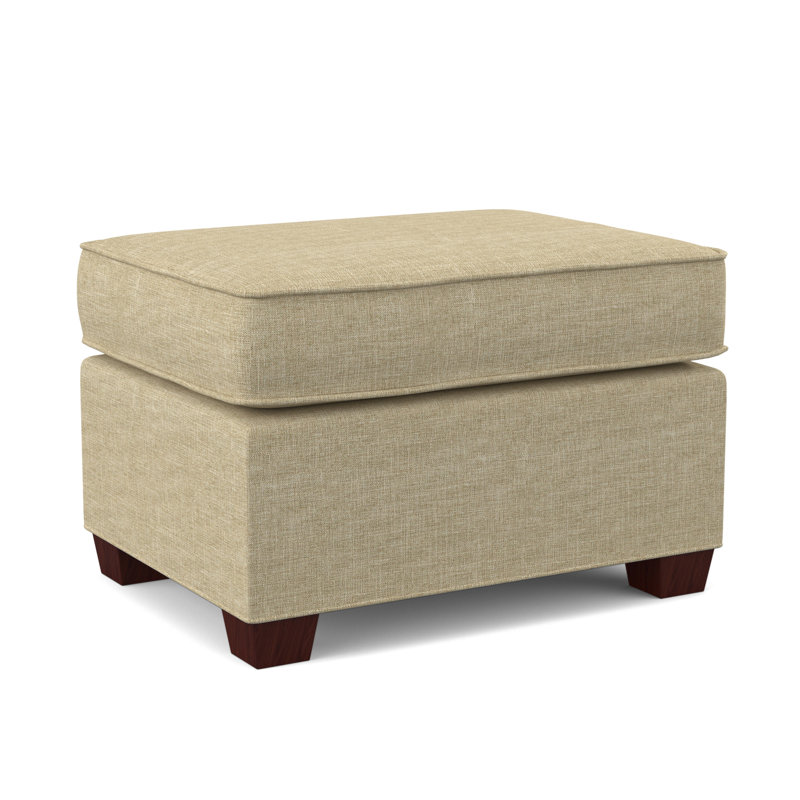Finn 26" Wide Rectangle Standard Ottoman, Empire Mahogany, Archetype Hemp