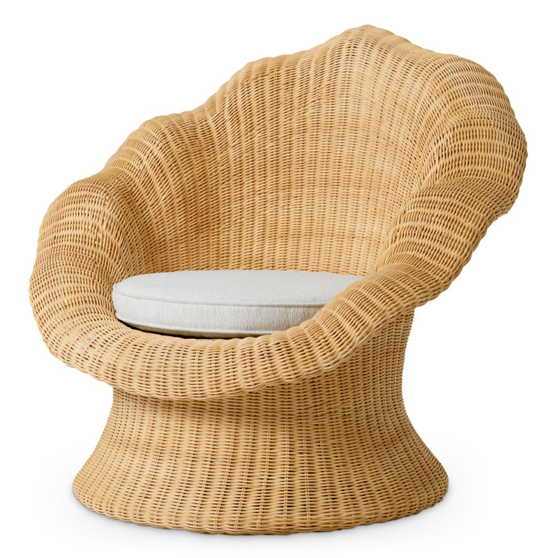 Lounge Chair Somerly Natural Rattan Sentier Cream
