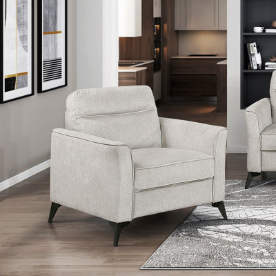 Chaise de salon moderne rembourrée en microfibre avec coussins confortables