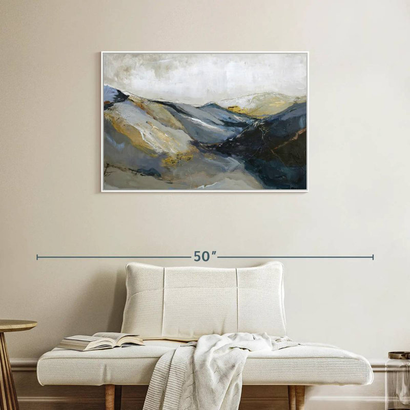 Out Line II, Cadre flottant blanc, 37 po x 25 po
