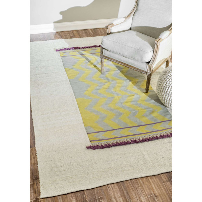 Tapis jaune / beige Sadie