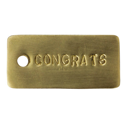 Étiquette en laiton - Congrats