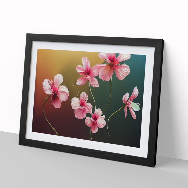 Sweet Flowers - Single Picture Frame Print, Black Framed, 34cm H x 46cm W x 2cm D