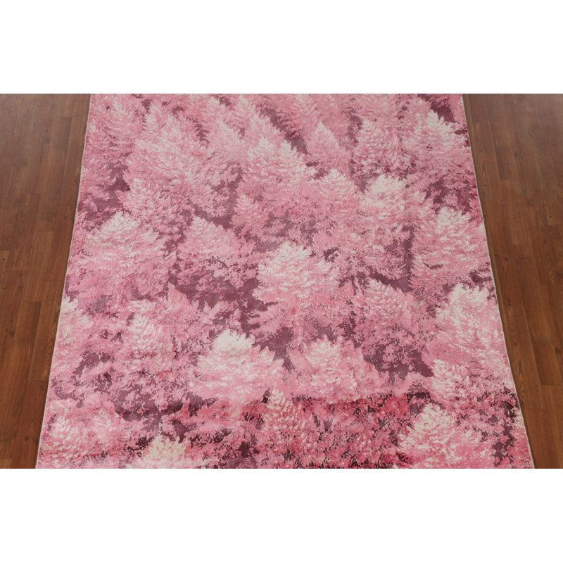Tapis abstrait moderne fait à la main 6 x 9