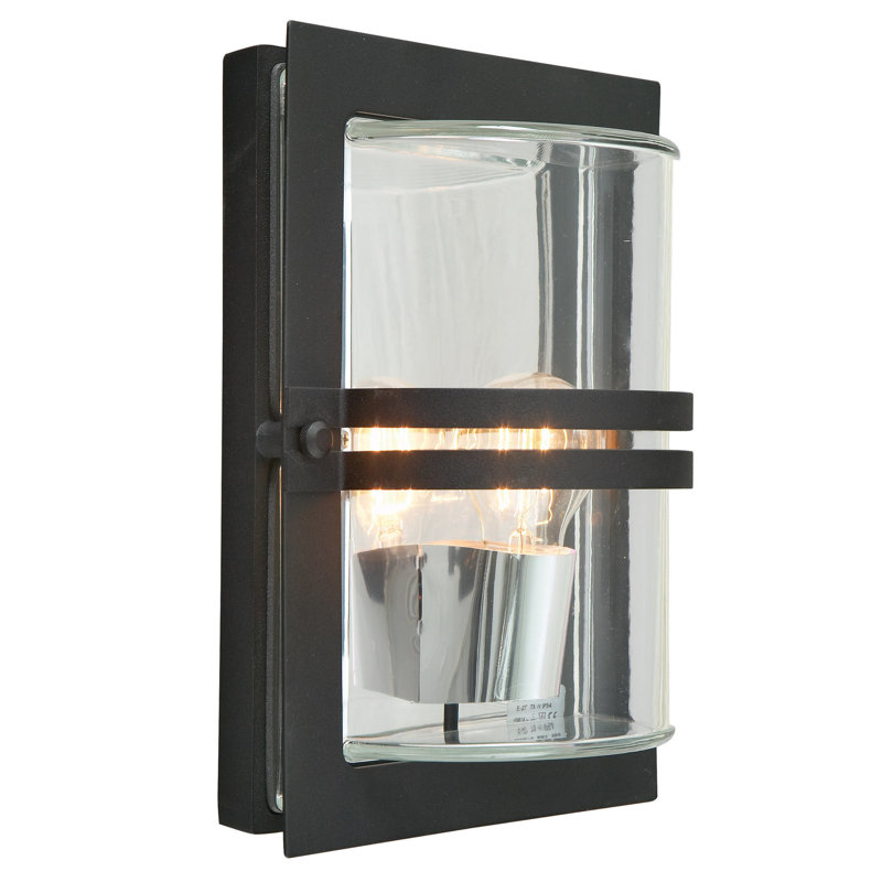 Basel Flush Mounted Sconce, Black, Matt opal, G24d 13W